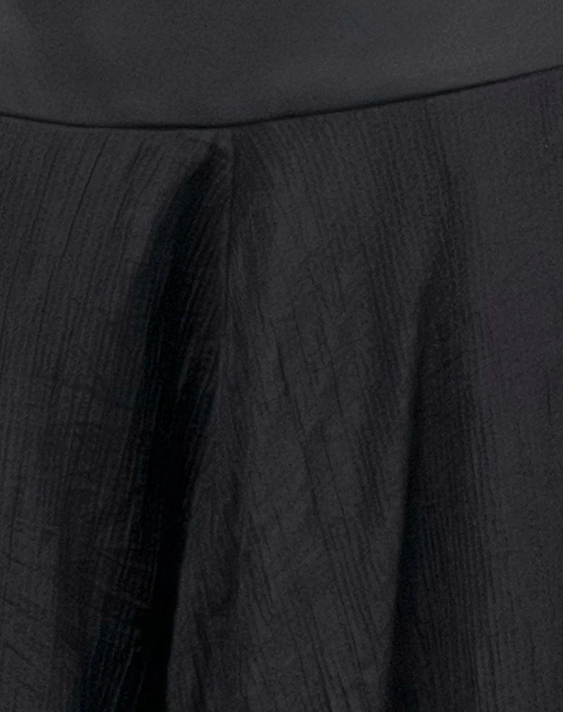 Diera Satin Chiffon Midi Skirt in Black - Image 6