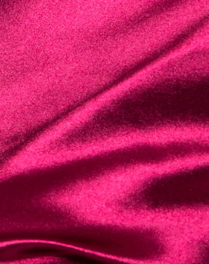 Dina Mini Skirt in Satin Burgundy - Image 5