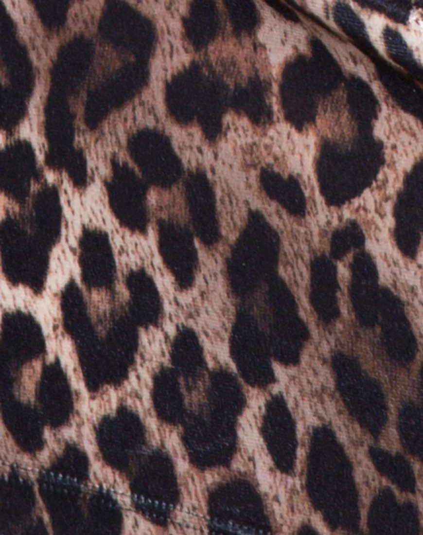 Dina Mini Skirt in Velvet Brown Leopard - Image 5