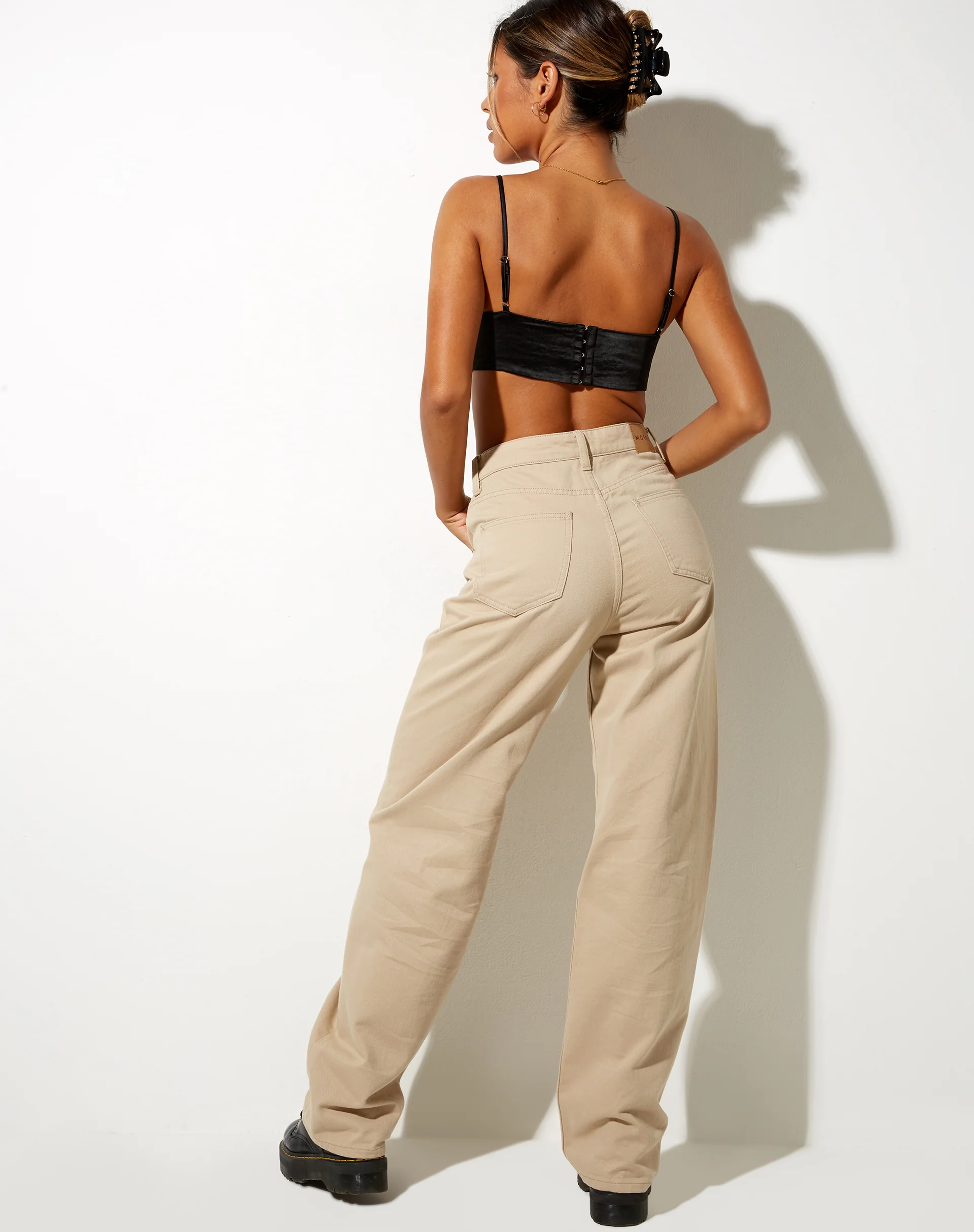 Dinie Crop Top in Satin Black - Image 5