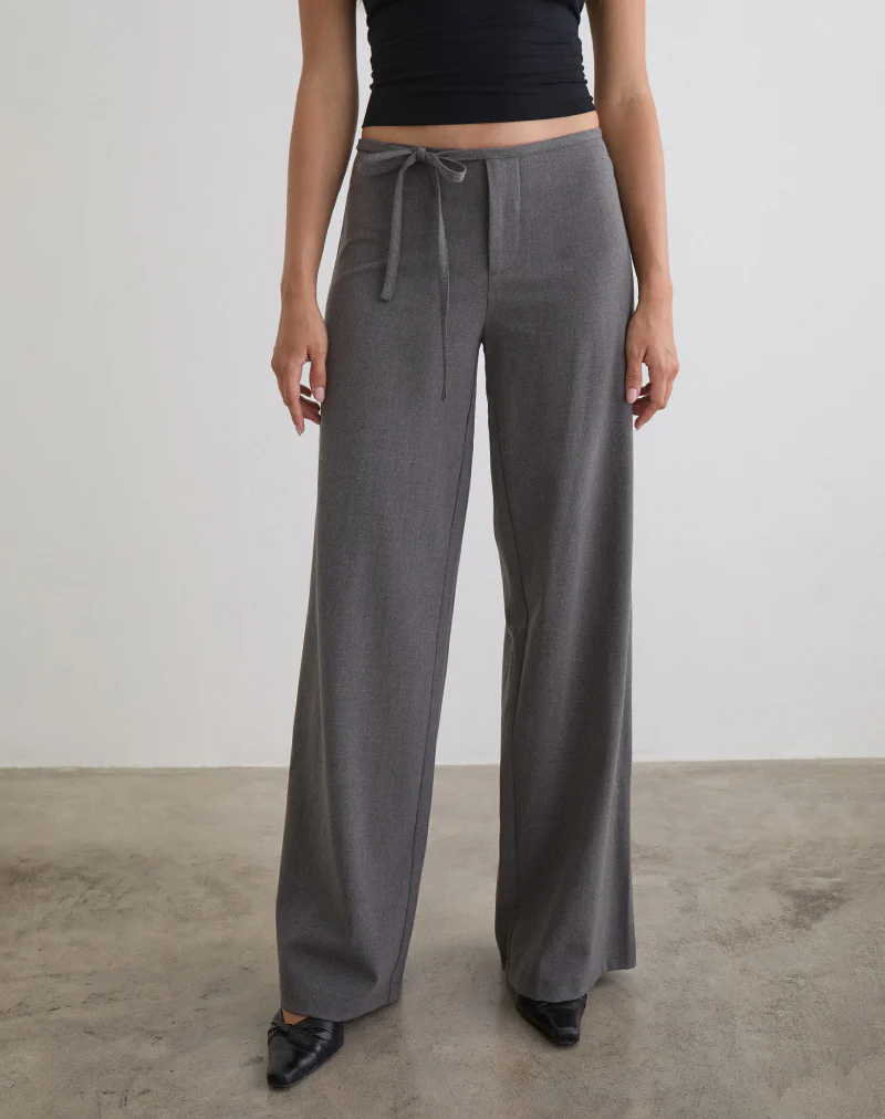 Diomira Trouser in Grey with Tie