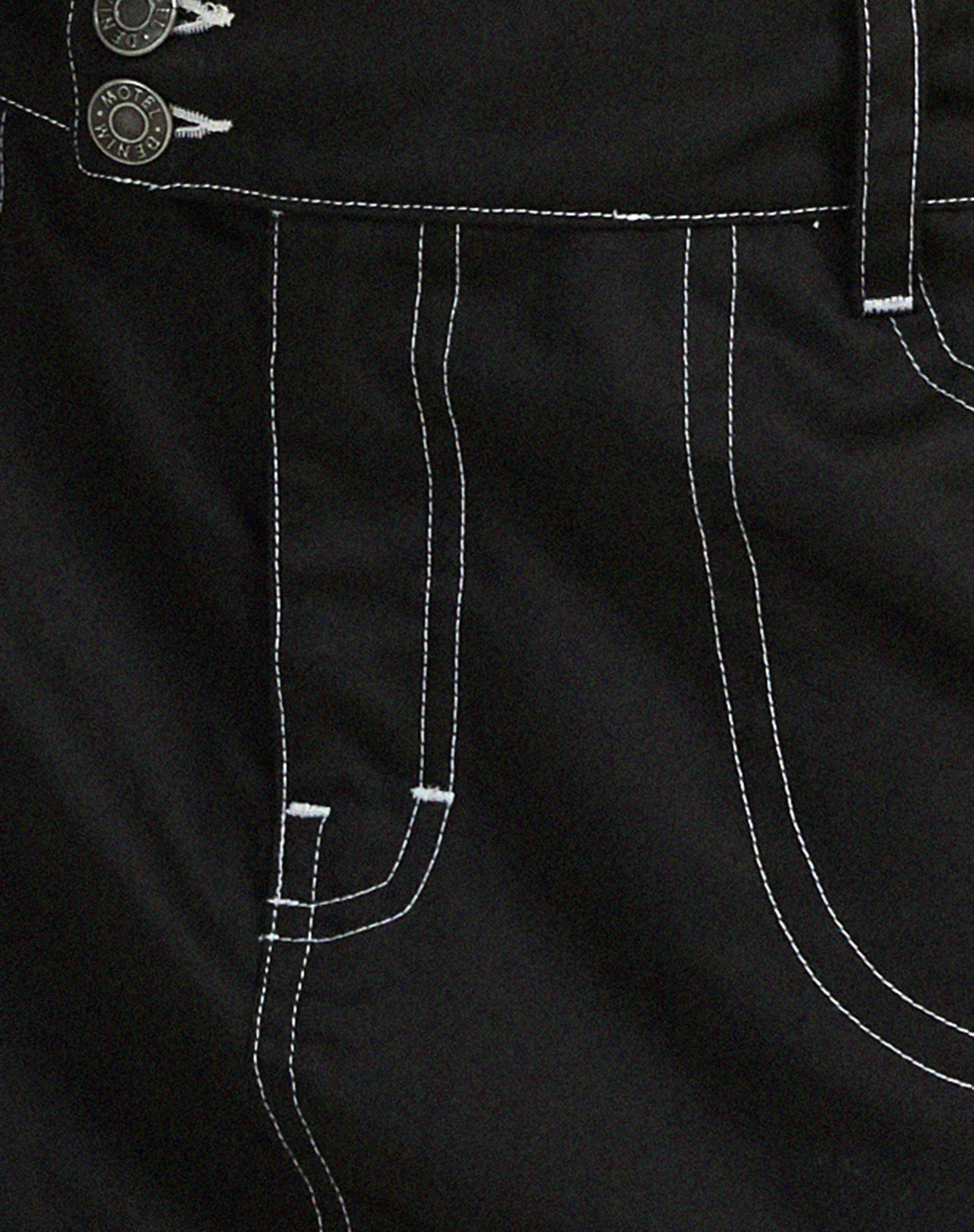 Dipta Mini Skirt in Black with White Stitch - Image 6