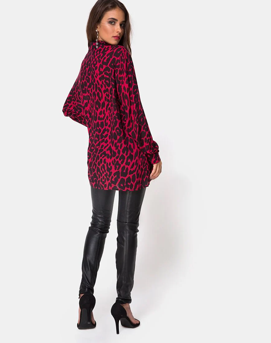 Disam Shirt in Oversize Jaguar Red - Image 4