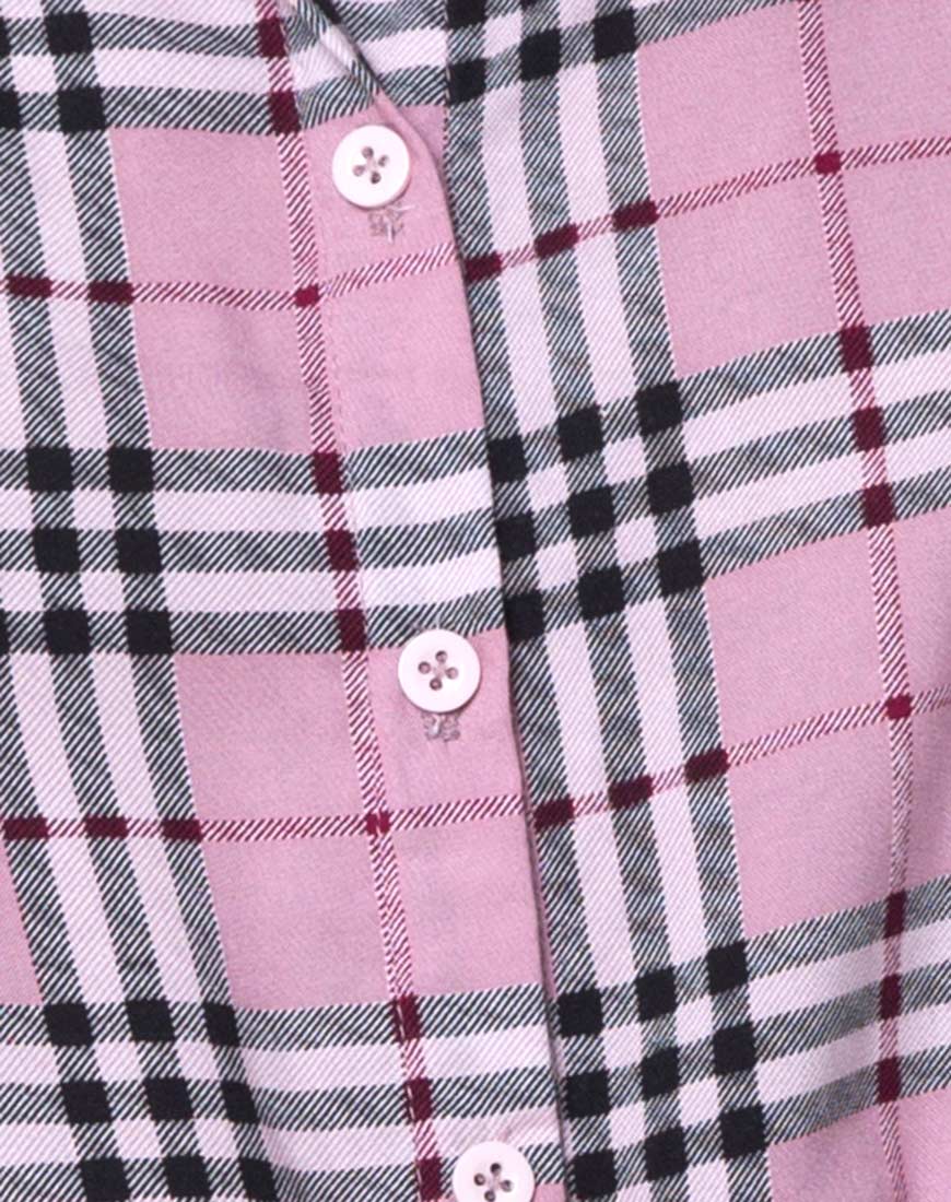 Dise Shirt Dress in Pink Check - Image 5