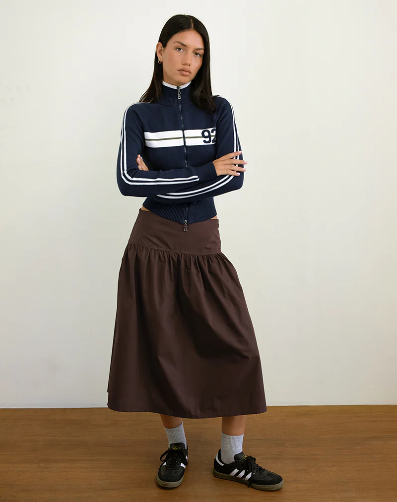 Ditara Midi Skirt in Chocolate Brown - Image 5