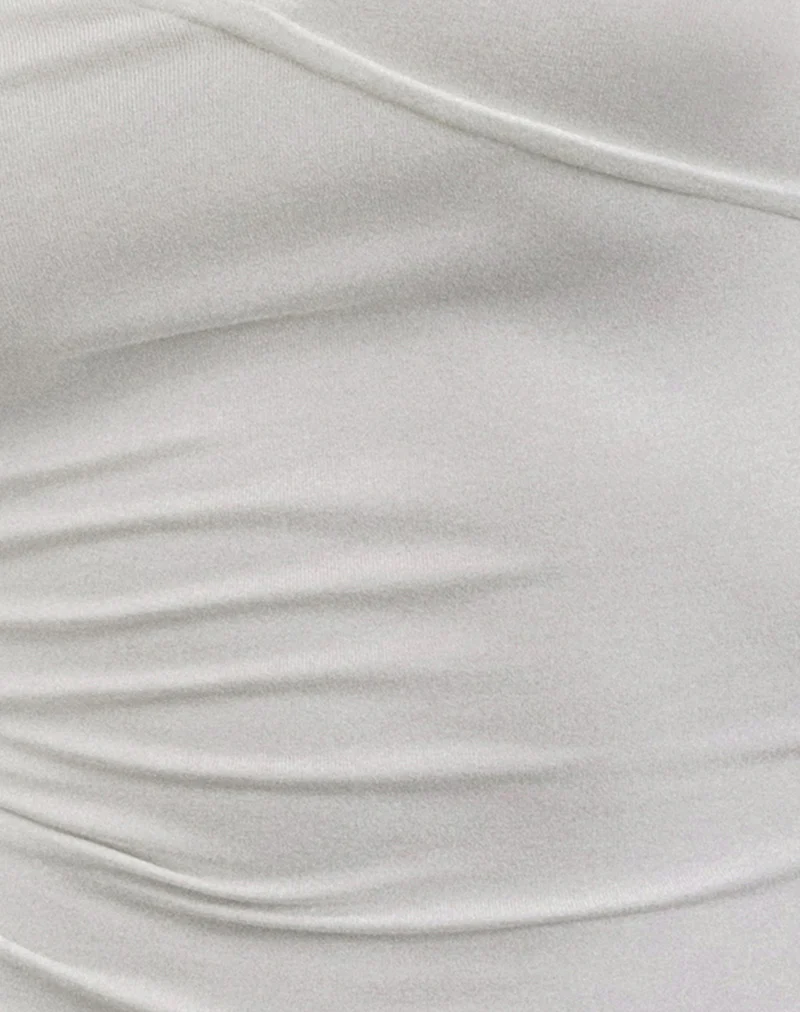 Dolores Wrap Top in Rayon Jersey Ivory - Image 6
