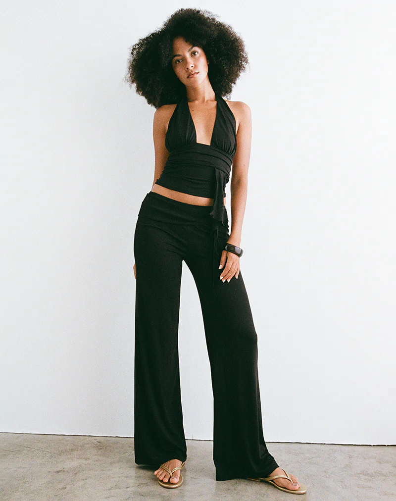 Donata Trouser in Black with Belt - Image 2