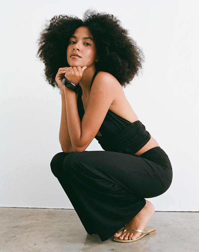 Donata Trouser in Black with Belt - Image 3