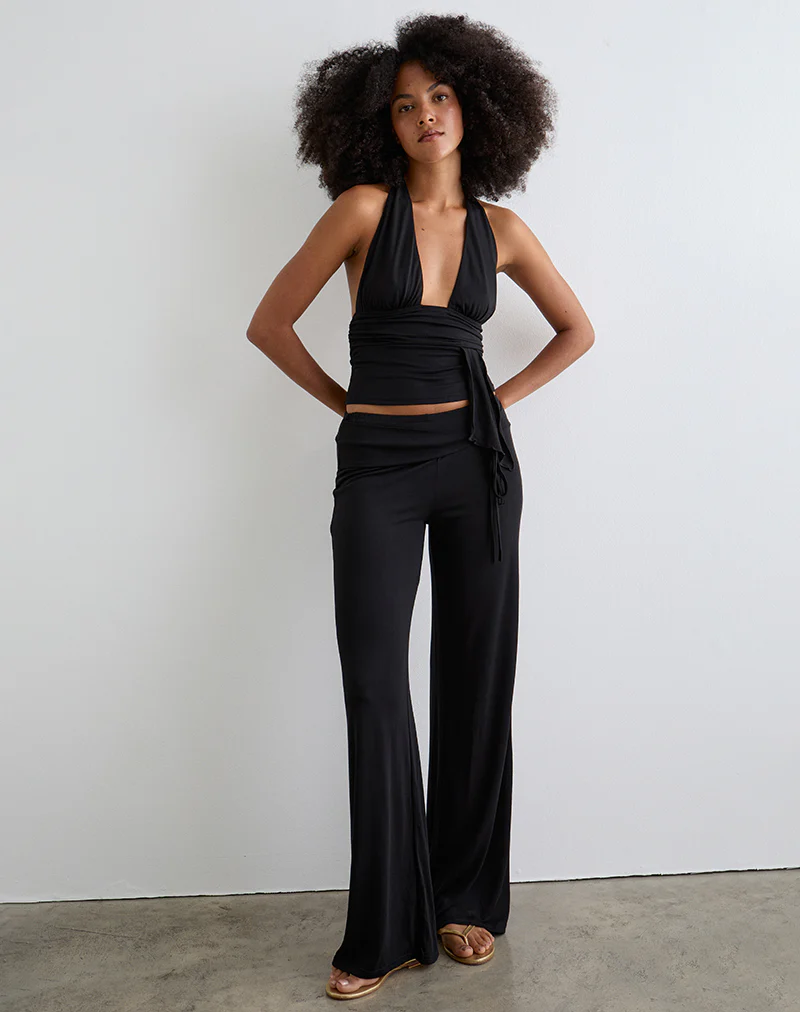 Donata Trouser in Black with Belt - Image 4