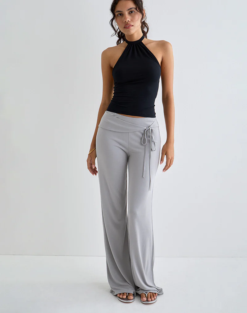 Donata Trouser in Grey with Belt - Image 5