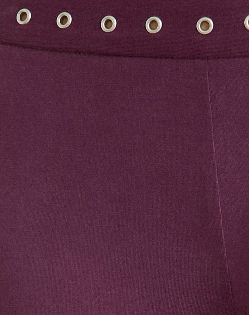 Donika Studded Waistband Trouser in Plum - Image 6