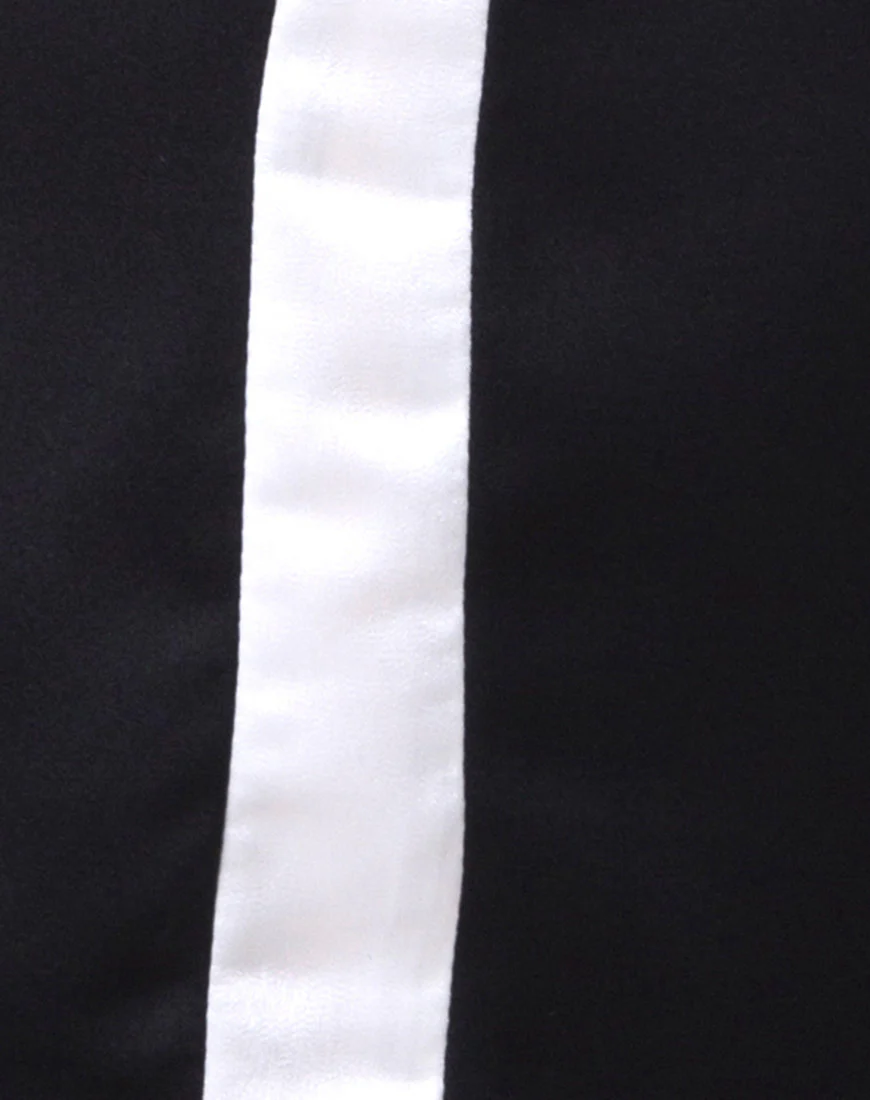 Dore T-Shirt Dress in Black with Ivory Stripe - Image 5