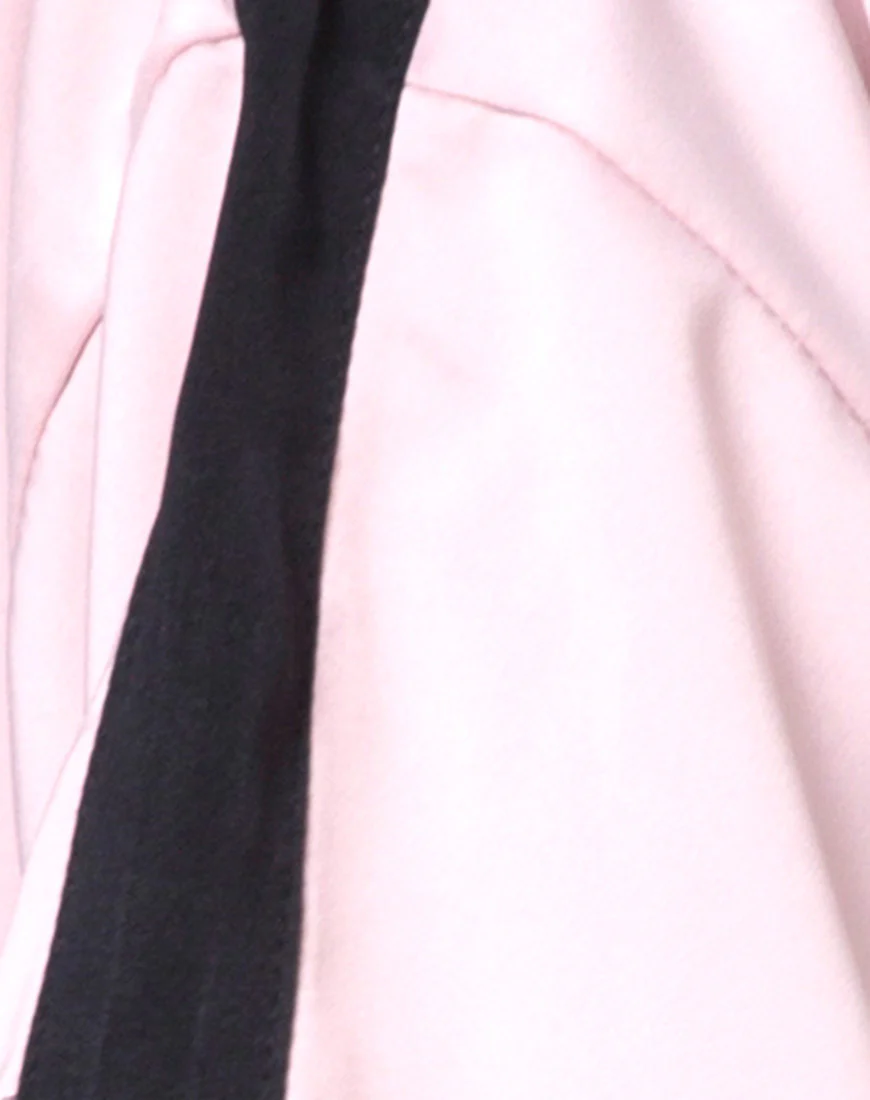 Dore T-Shirt Dress in Blush with Black Stripe - Image 5