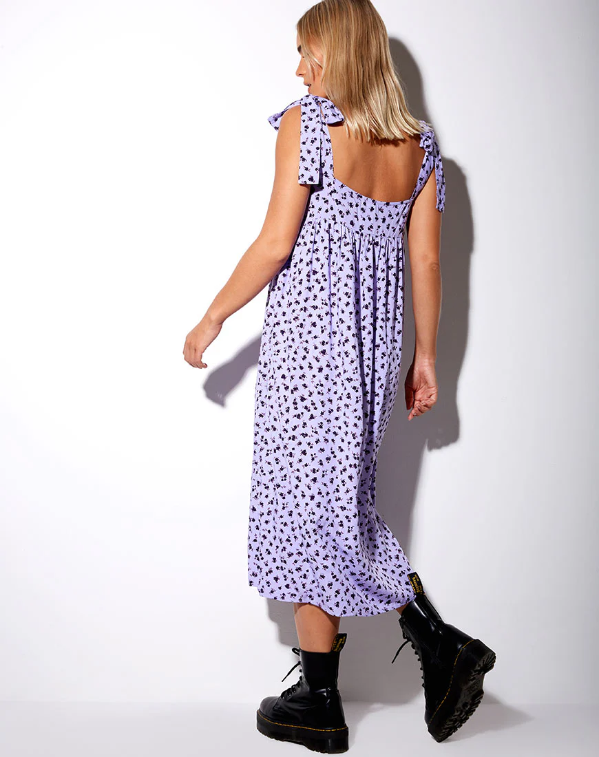 Dorothy Midi Dress in Dainty Daisy Lilac - Image 4