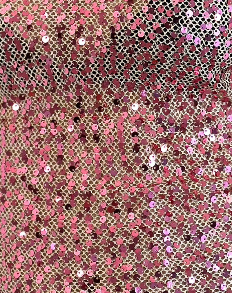 Dudley Vest Top in Sequin Mesh Rose Gold - Image 6