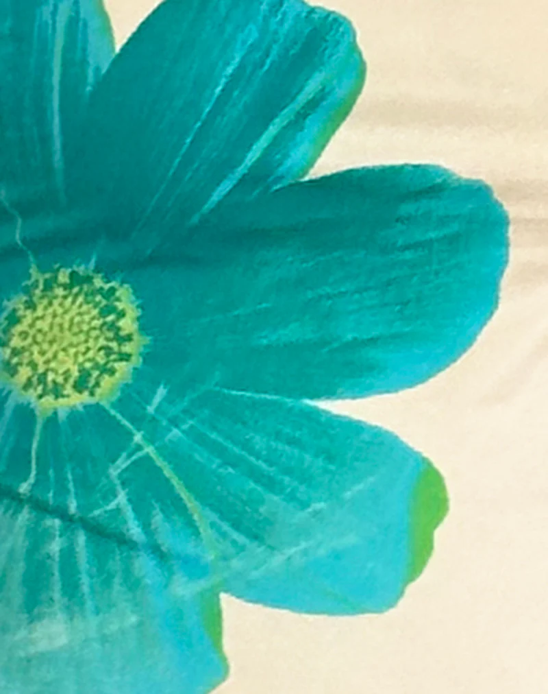 Dudley Vest Top in Buttermilk with Blue Painted Flower - Image 6