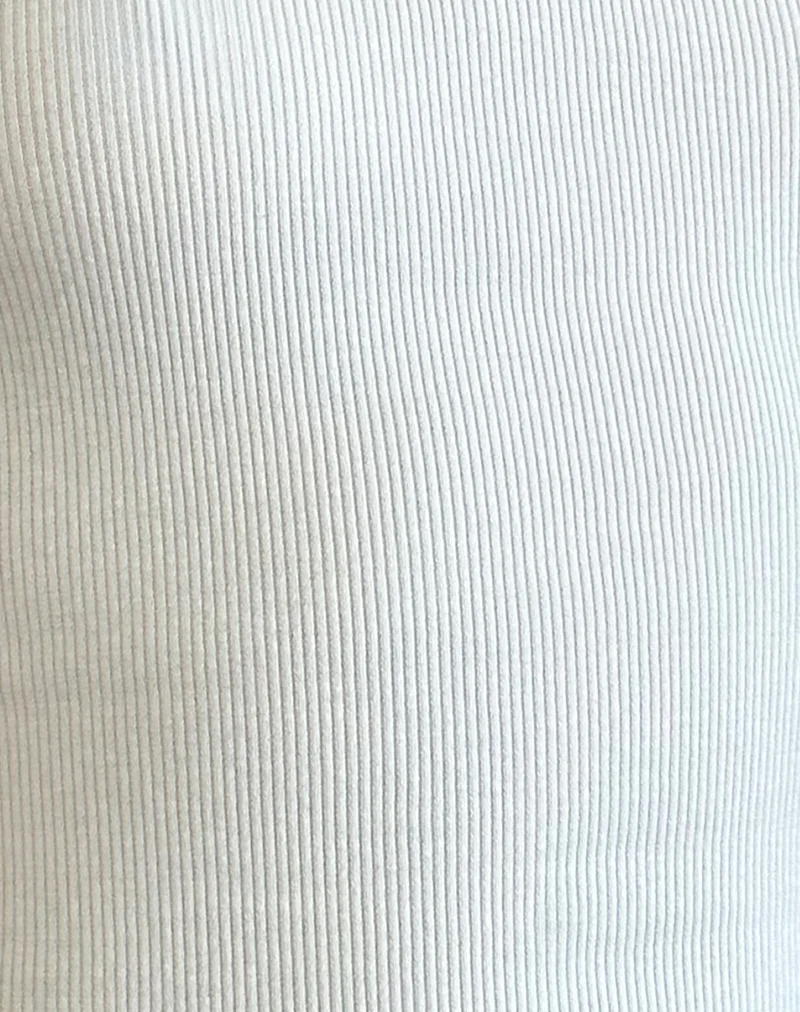 Dudley Ribbed Vest Top in Off White - Image 6