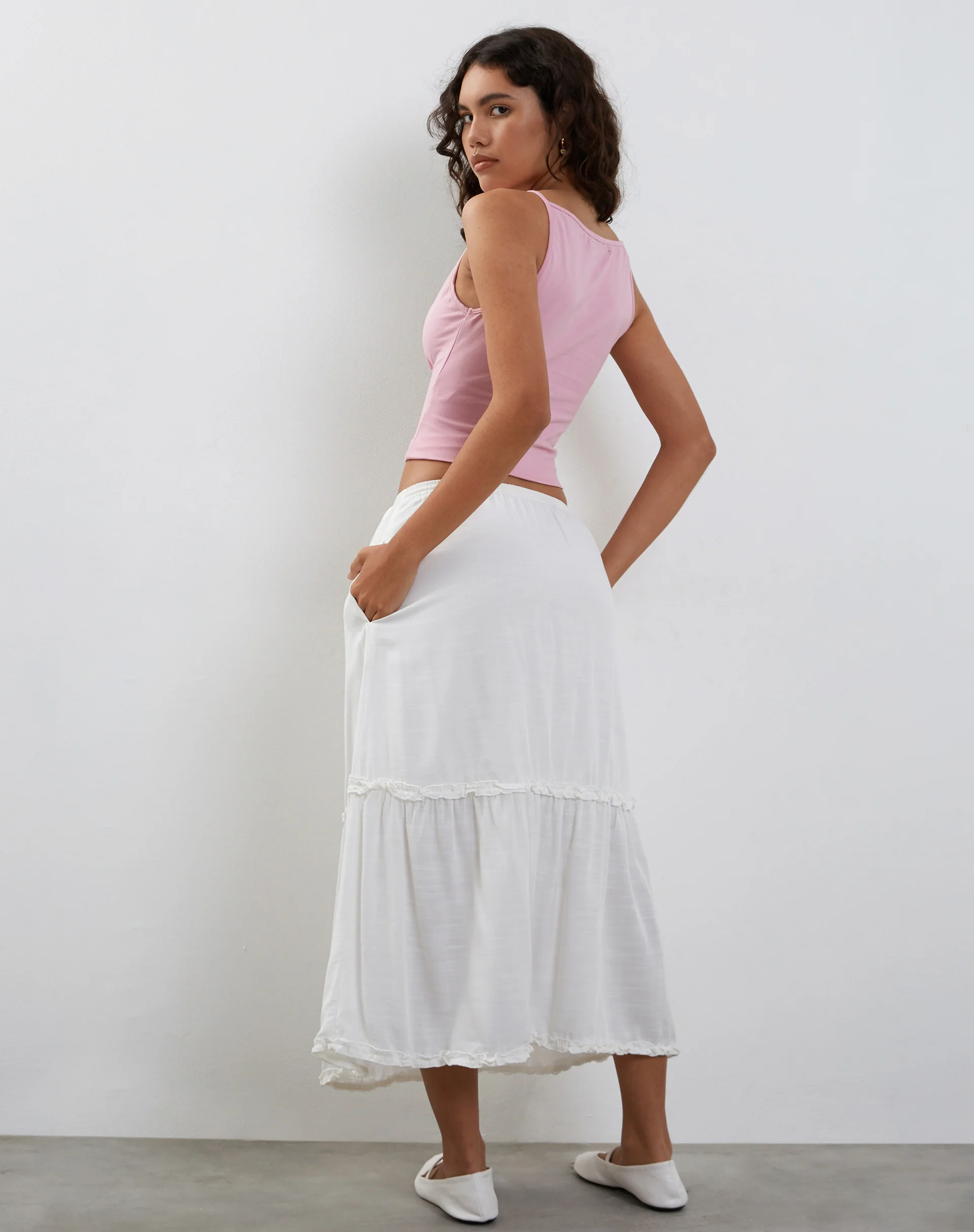 Dudley Vest Top in Flamingo Pink - Image 4