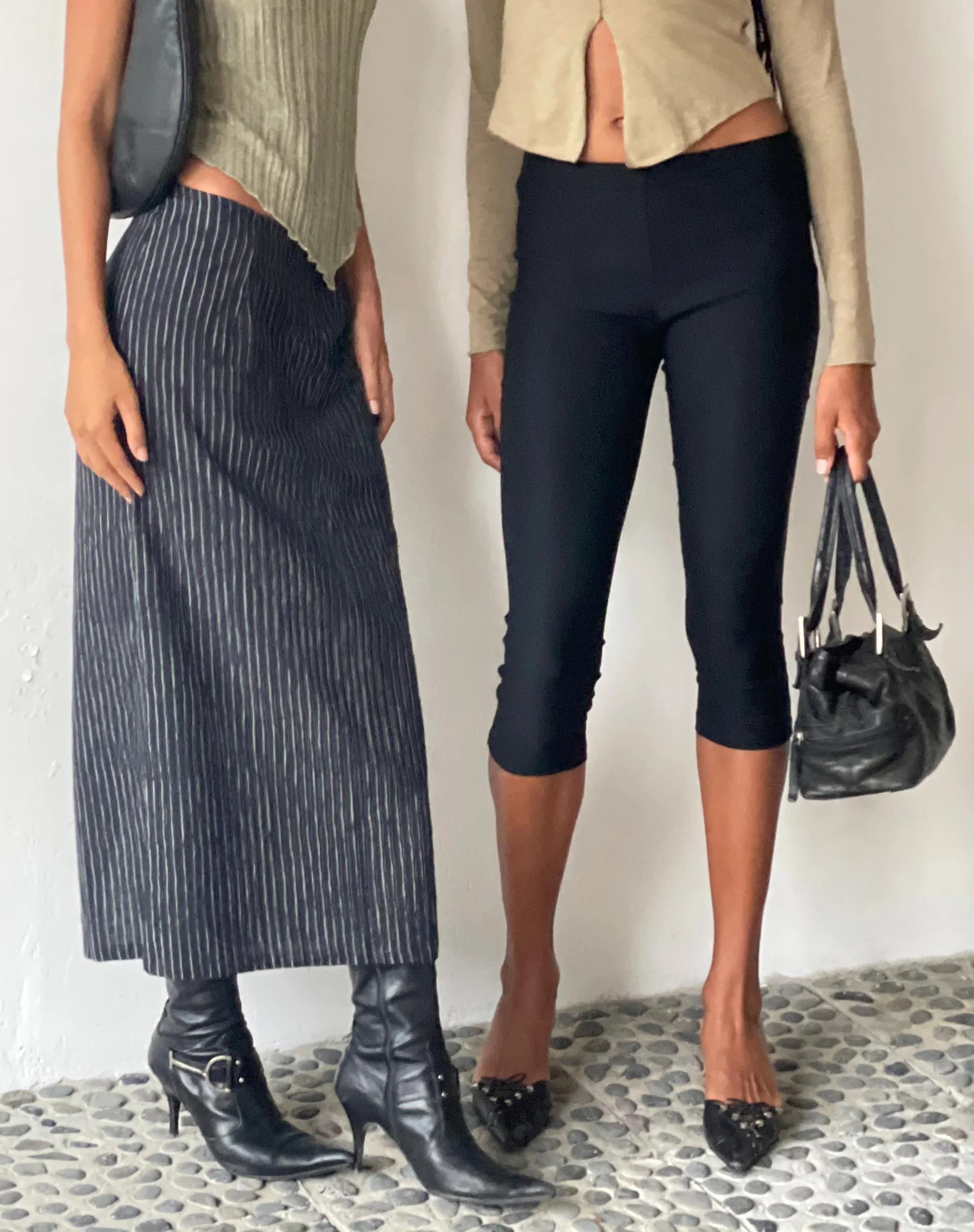 MOTEL X JACQUIE Duende Midi Skirt in Sketchy Stripe Black - Image 7