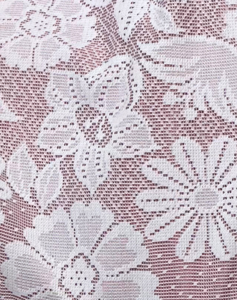 Dune Bag in White with Lace Pink Binding - Image 4