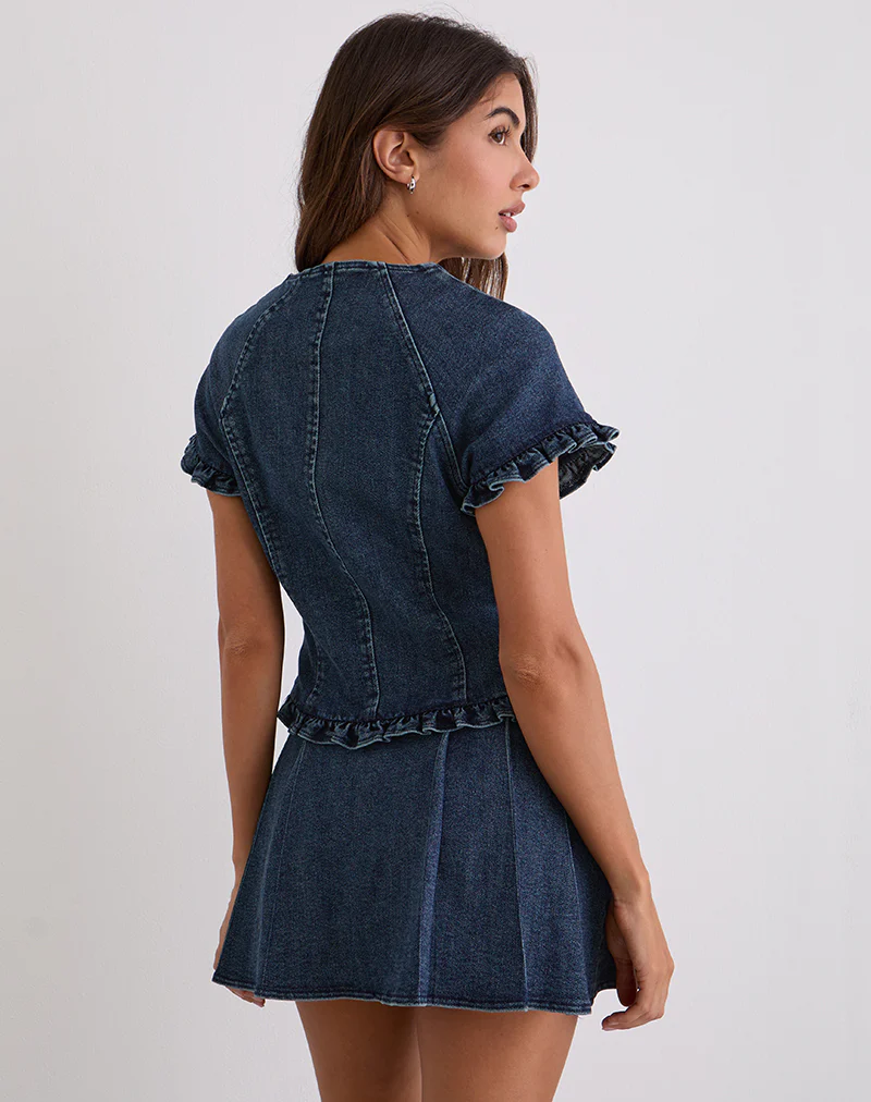 Dunya Top in Chambray Vintage Blue - Image 5