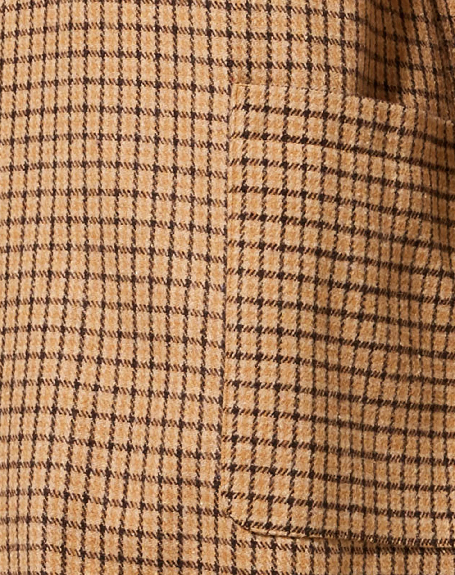 Duster Coat in Houndstooth Brown Check - Image 6