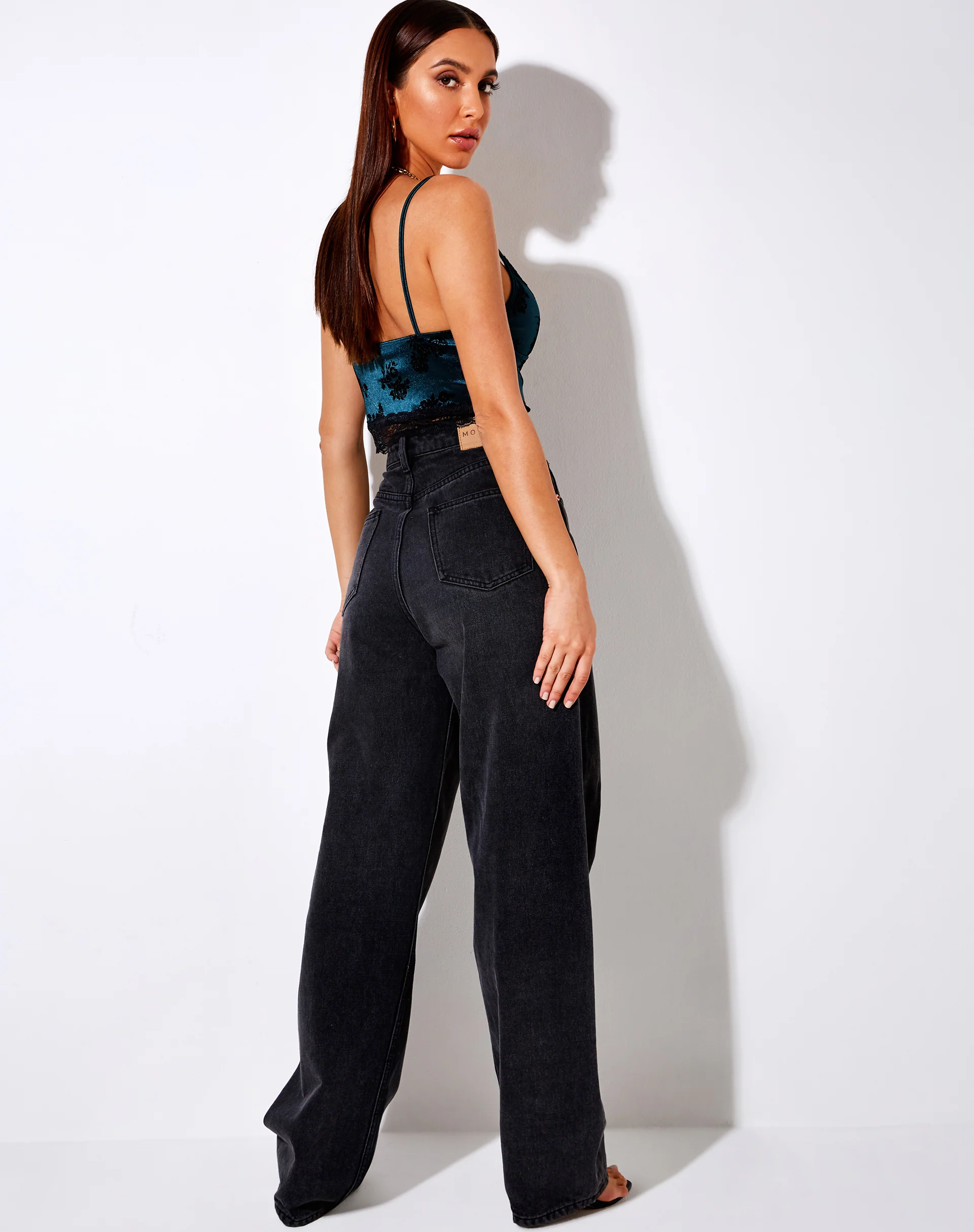 Dyrana Crop Top in Rose Flock Forest Green - Image 4