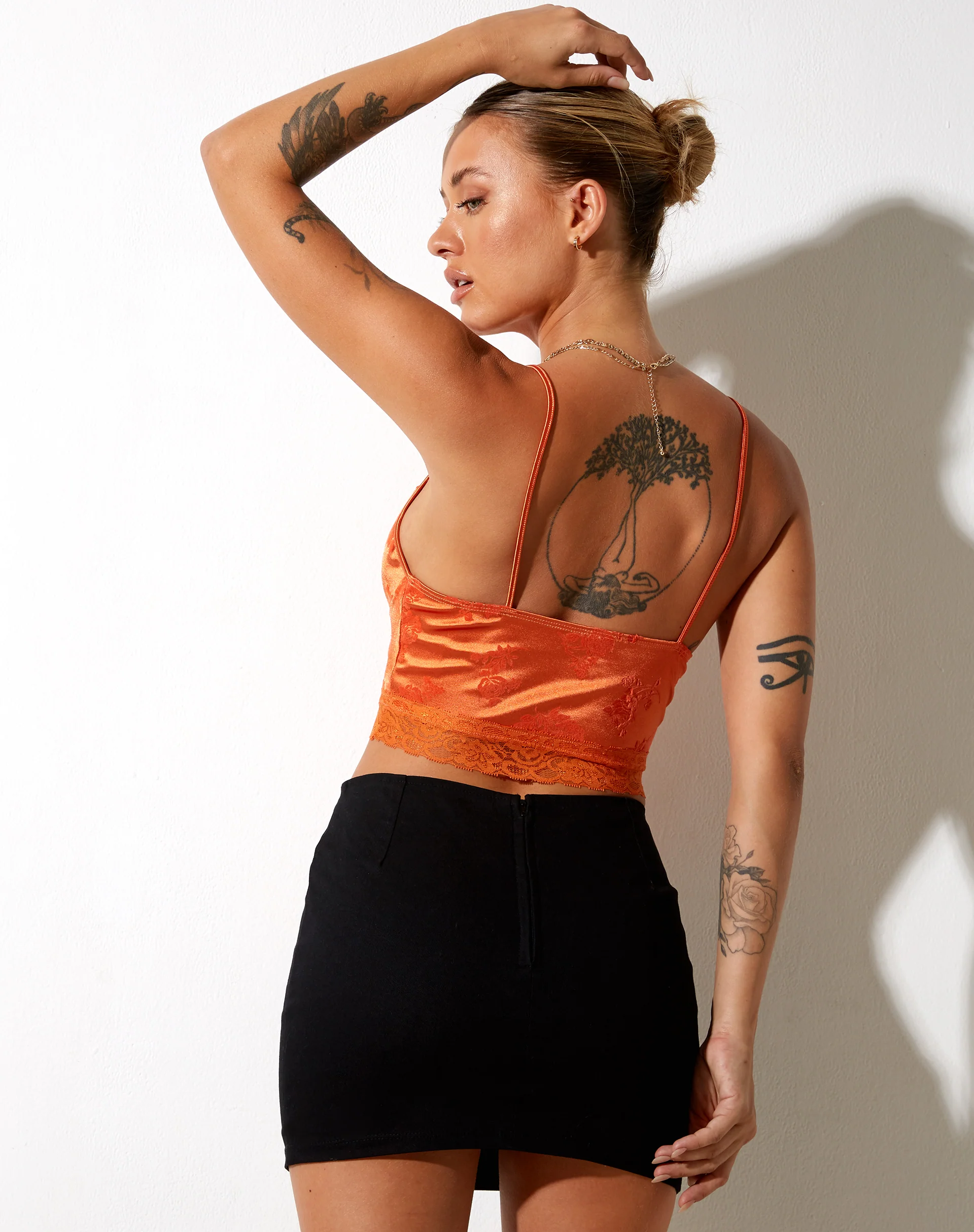 Dyrana Crop Top in Rose Flock Tangerine - Image 2