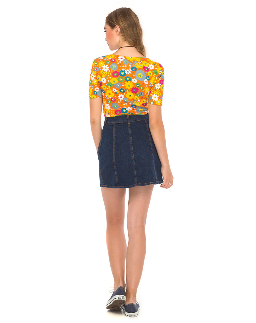 Eclat Crop Top in Playtime Floral Orange - Image 3