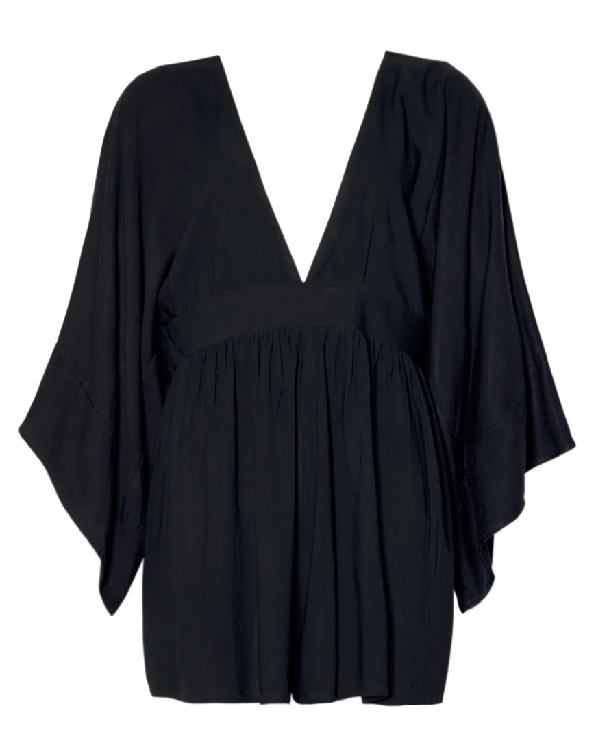Eclipse Kimono Sleeve Playsuit in Black - Image 5