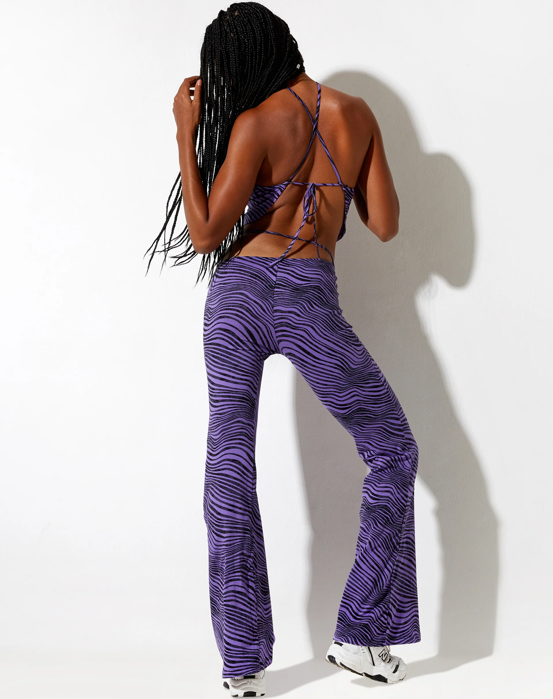 Eda Flare Trouser in Desert Terrain Purple - Image 2