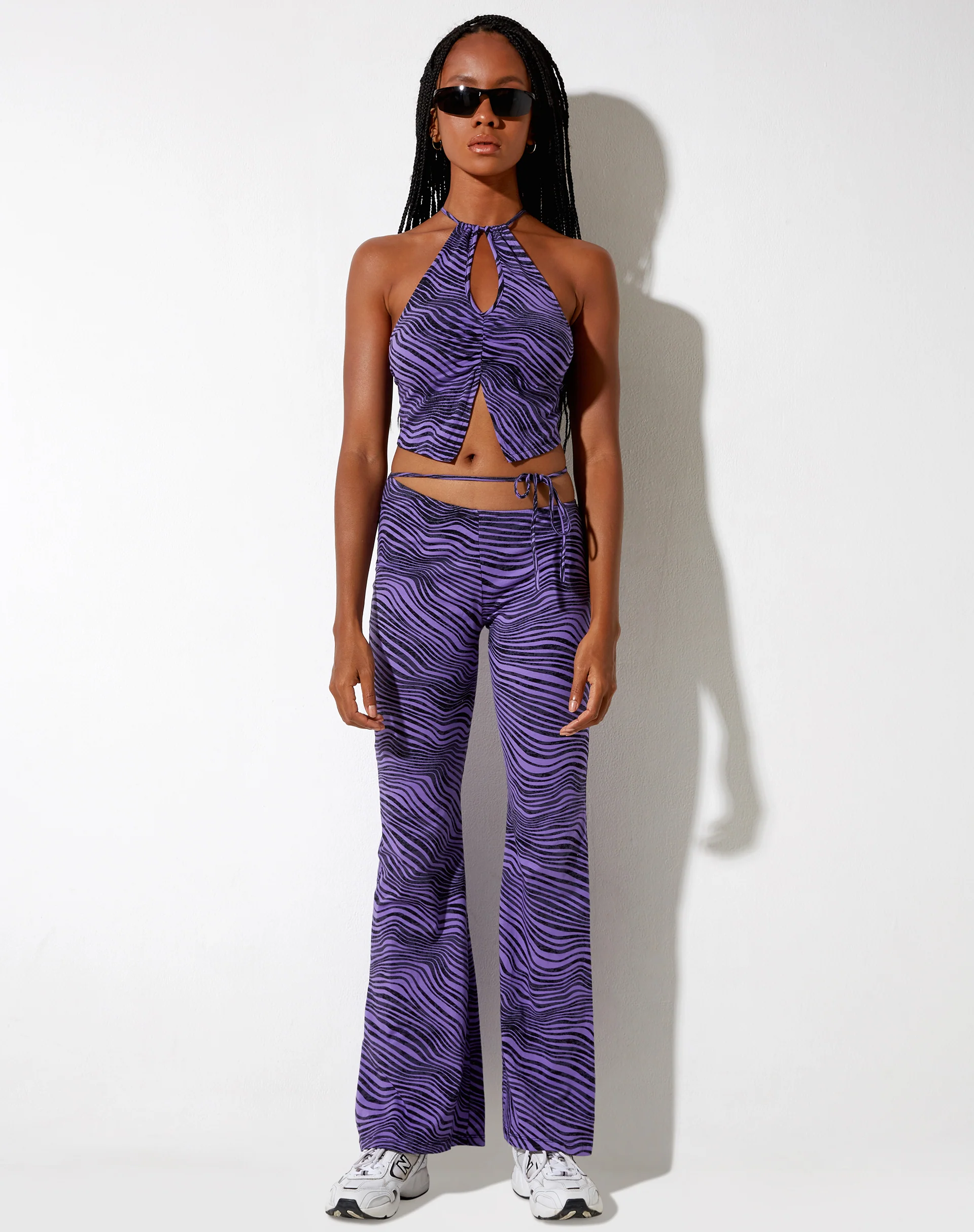 Eda Flare Trouser in Desert Terrain Purple - Image 3