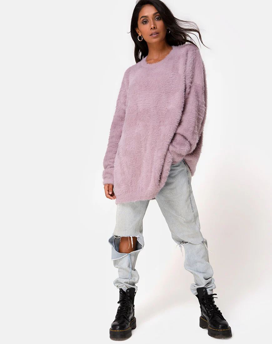 Edgen Jumper in Knit Mauve - Image 3