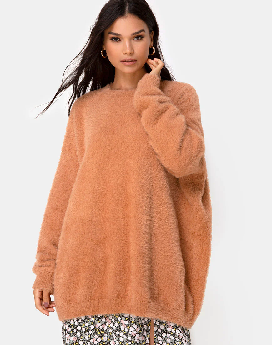 Edgen Jumper in Knitted Tan - Image 4