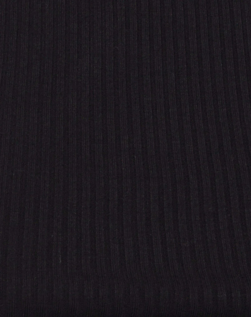Edina Crop Top in Rib Black - Image 5