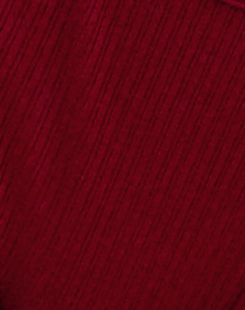 Edna Thong in Rib Burgundy - Image 6