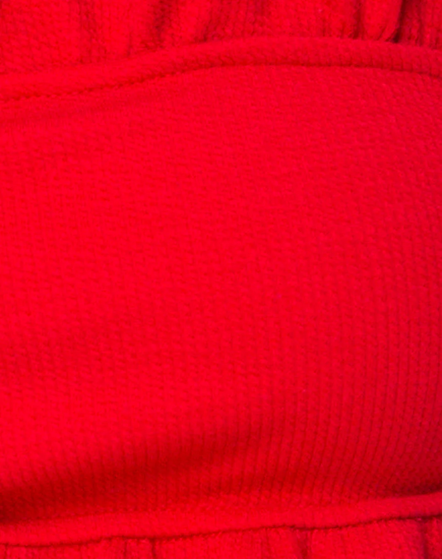 Effie Bikini Top in Red Rib - Image 5