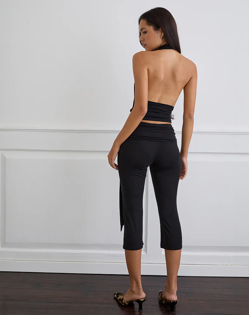 Effy Tie Side Cupro Capri in Black - Image 4