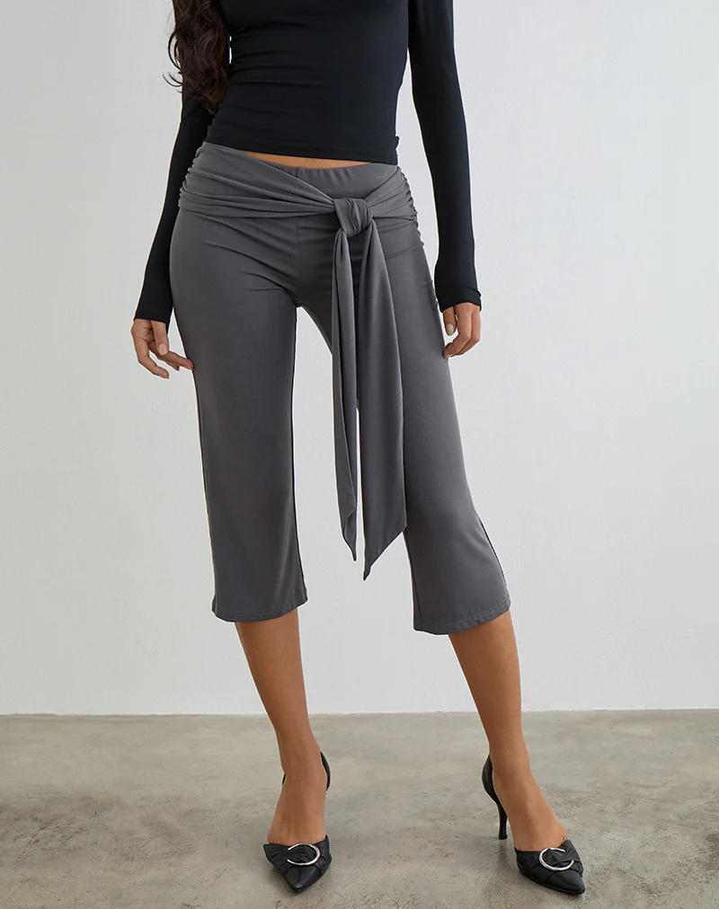 Effy Tie Side Cupro Capri in Dark Grey - Image 2