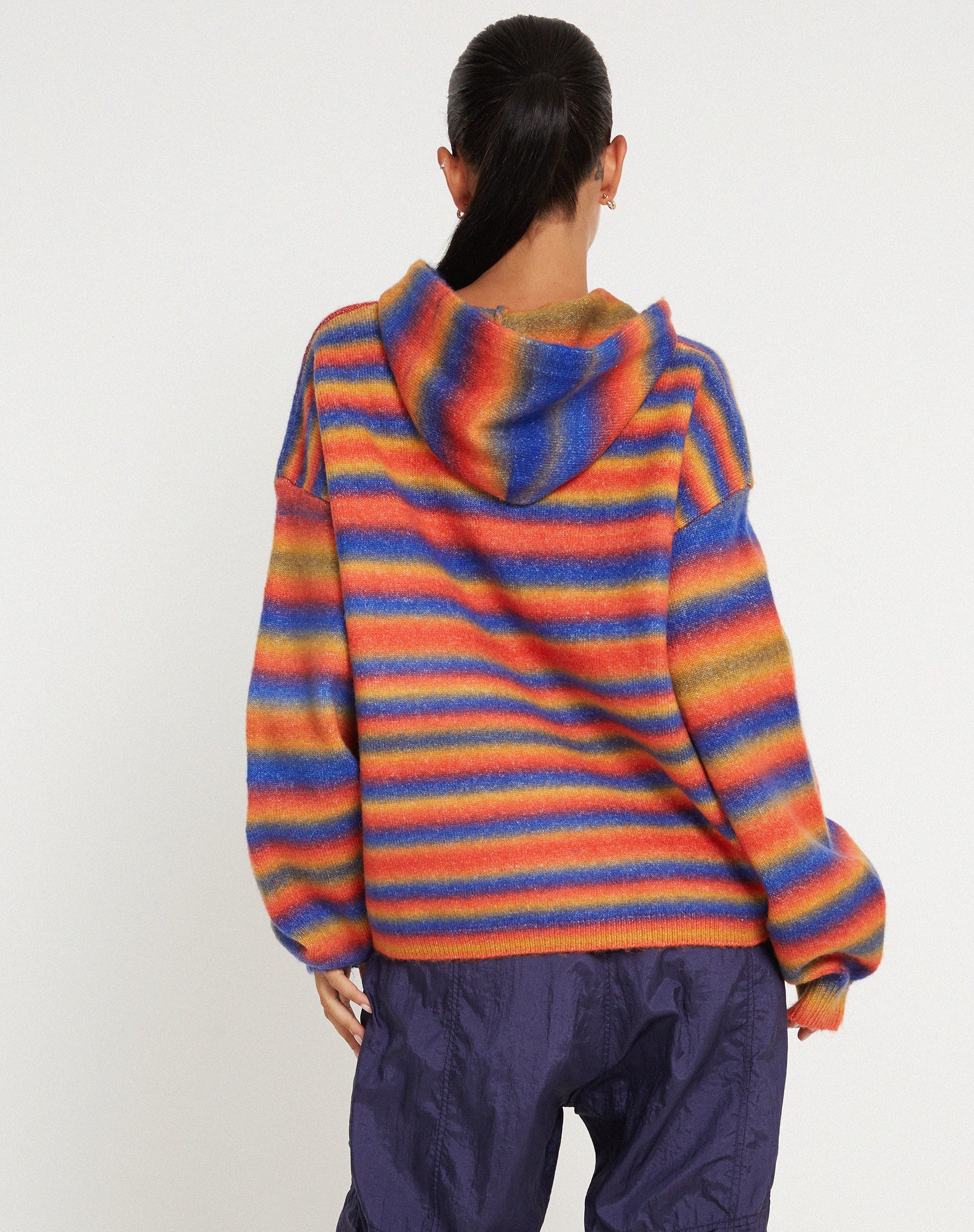 Ehsan Hoodie in Red Mix Stripe - Image 2
