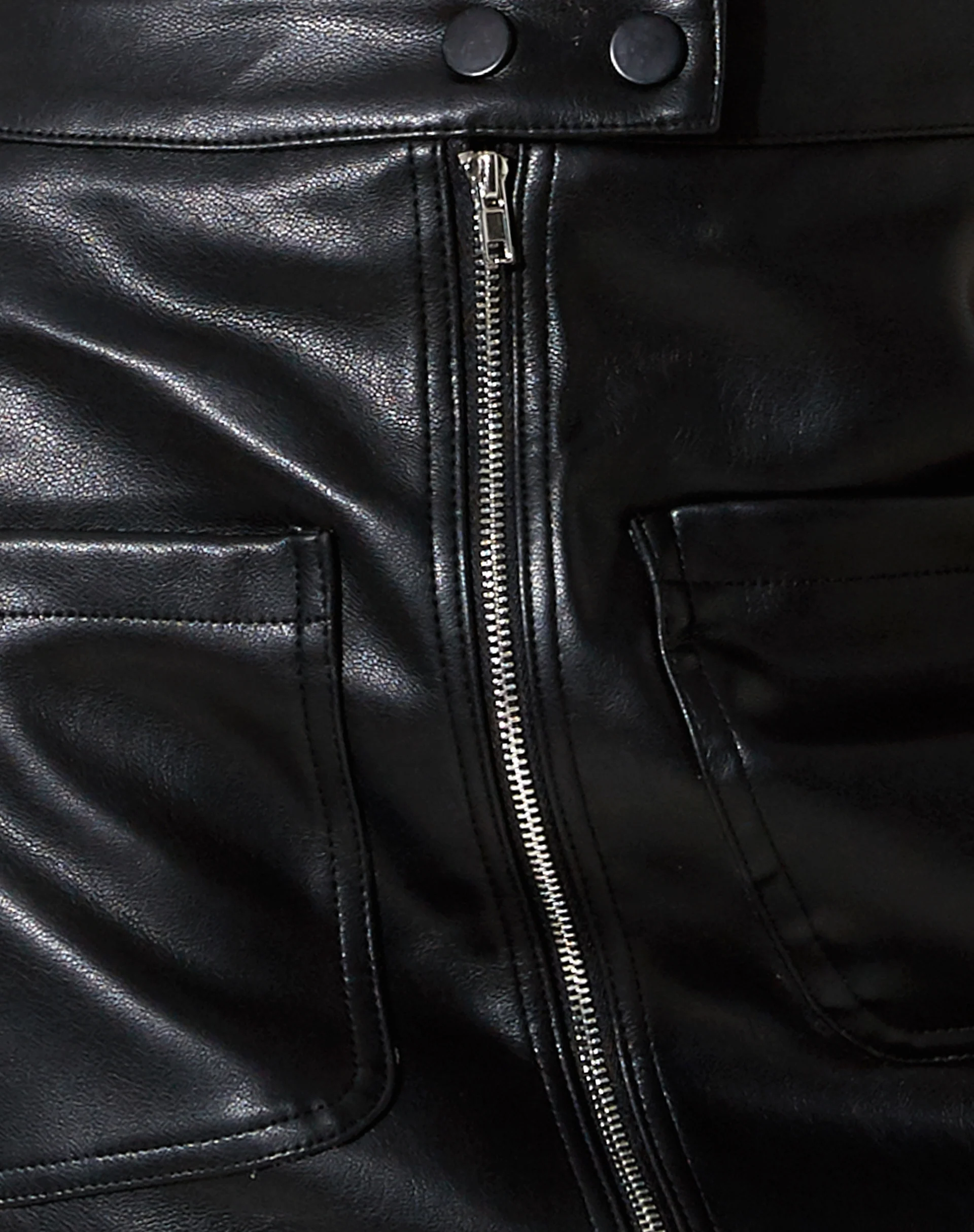 Eito Mini Skirt in PU Black - Image 6