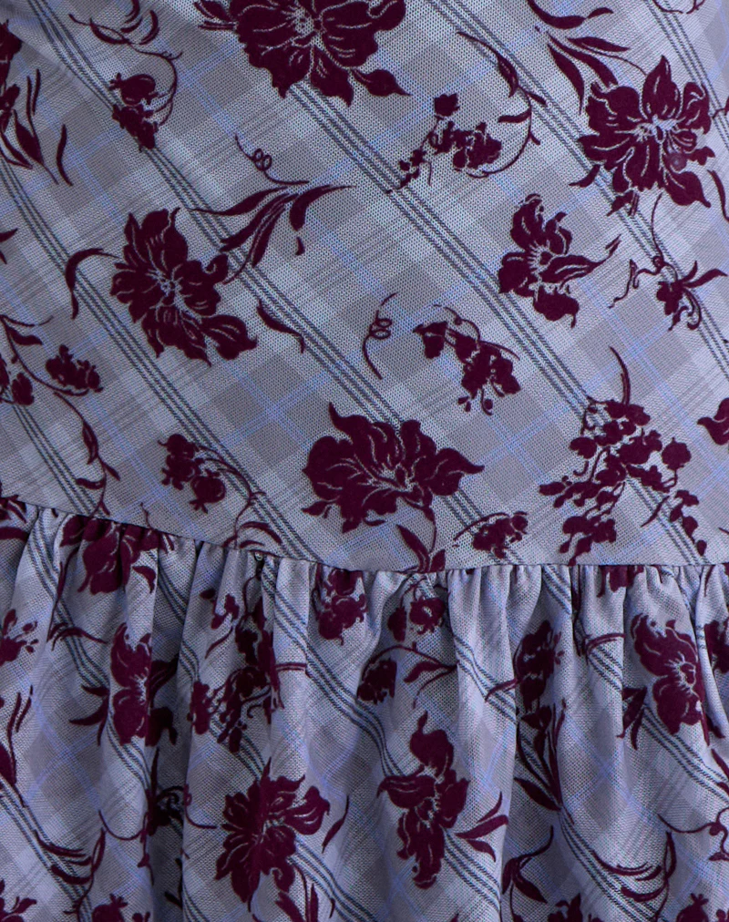 Elaya Dress in Lotus Flock Checked Lavender - Image 6