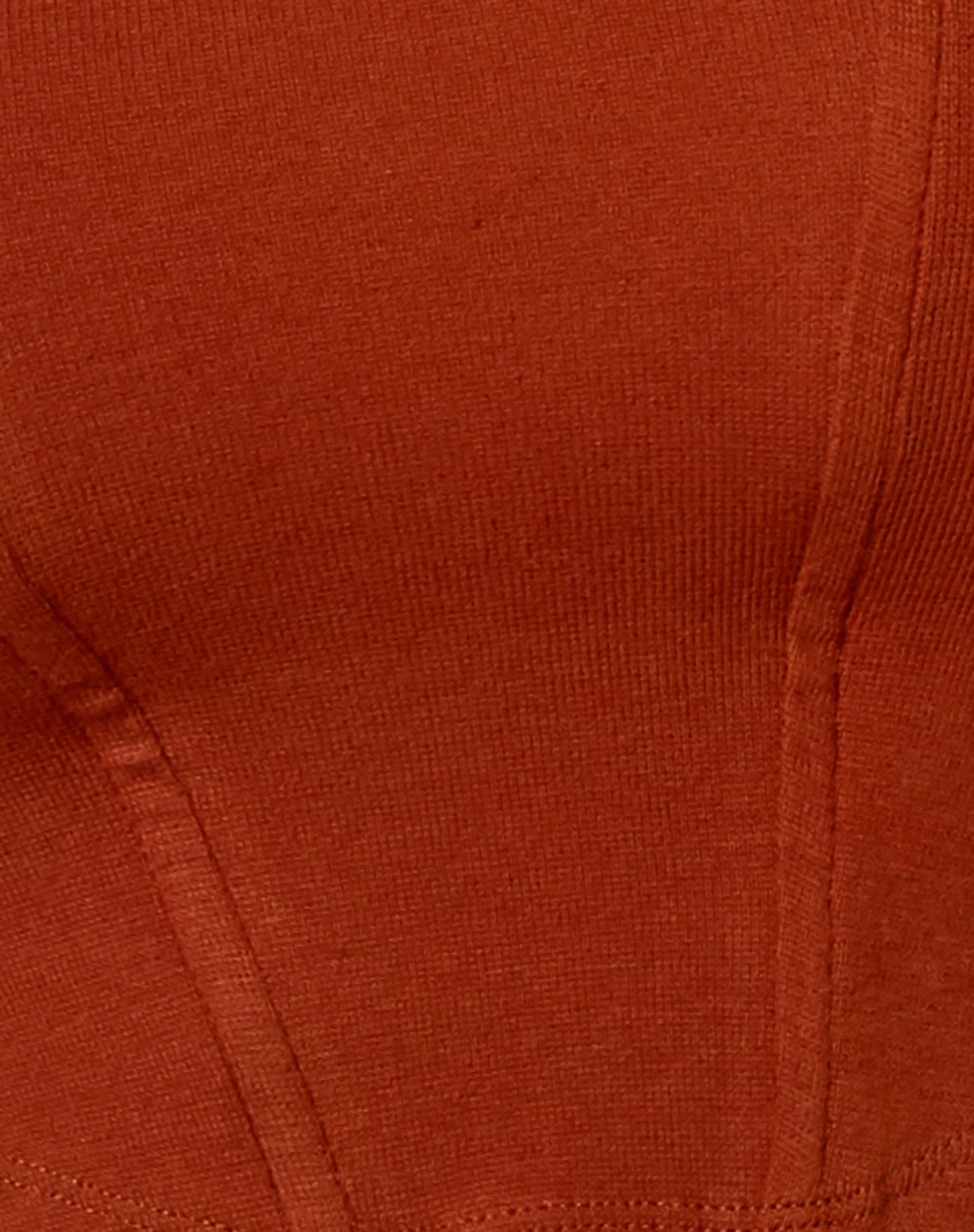 Elcaca Crop Top in Rib Bombay Brown - Image 5
