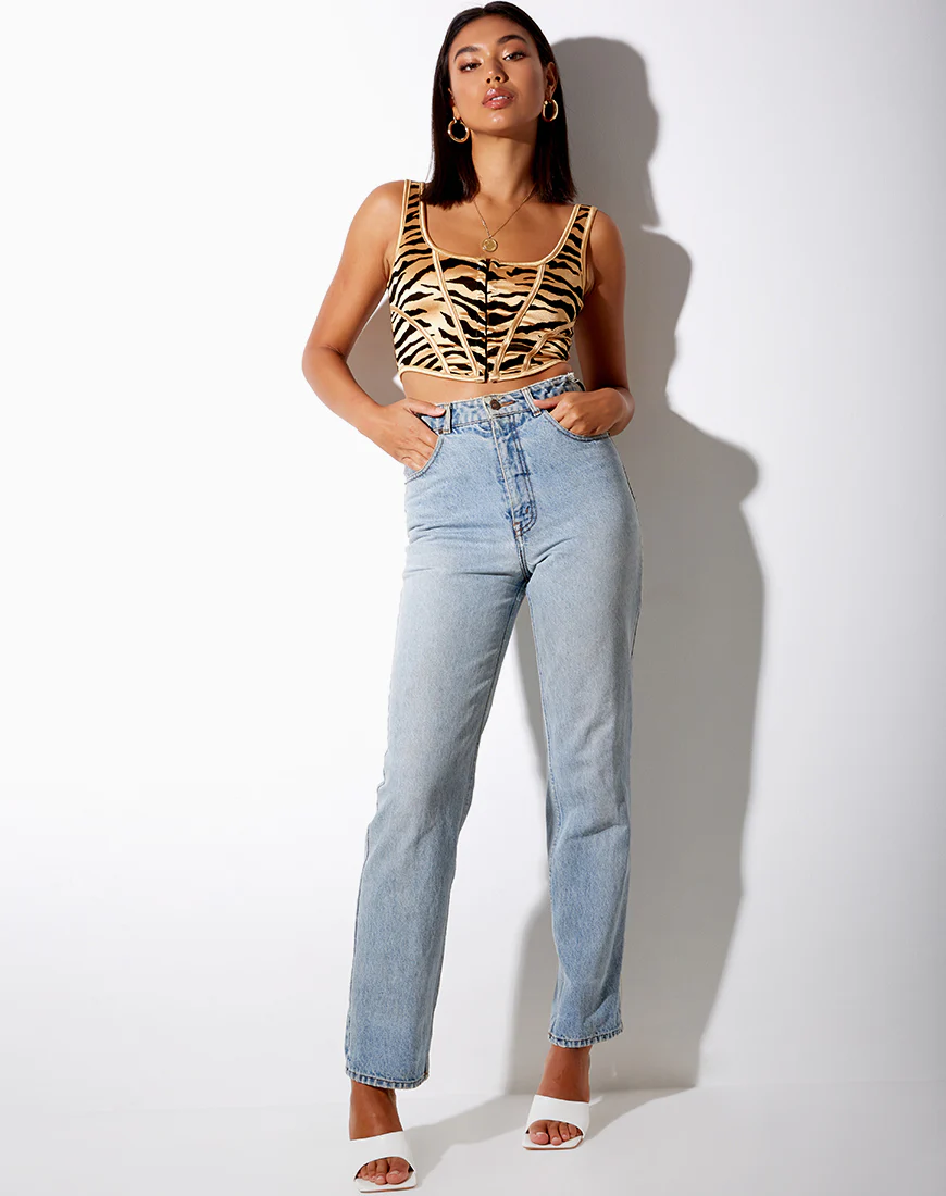 Elci Corset Top in Tiger Gold - Image 2