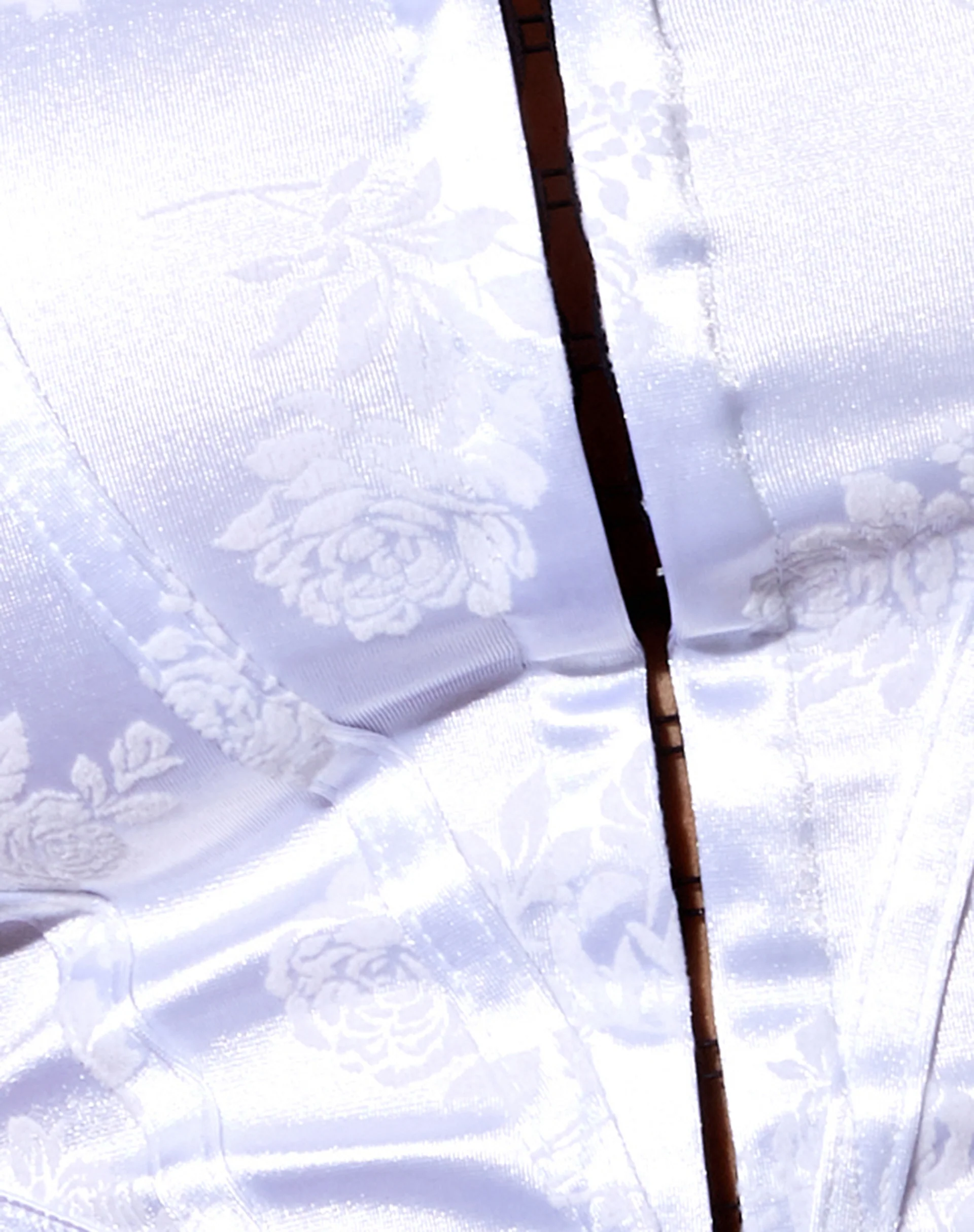 Elci Corset Top in White Tonal Floral Flocking - Image 5