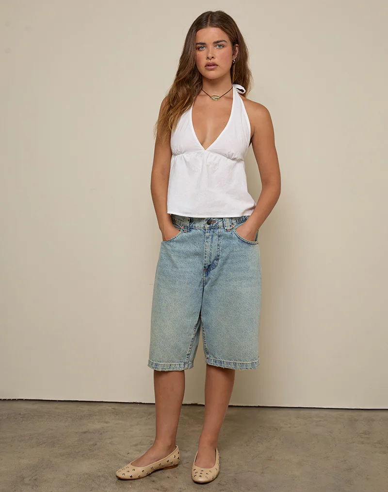 Eldana Halterneck Top in Ivory - Image 4
