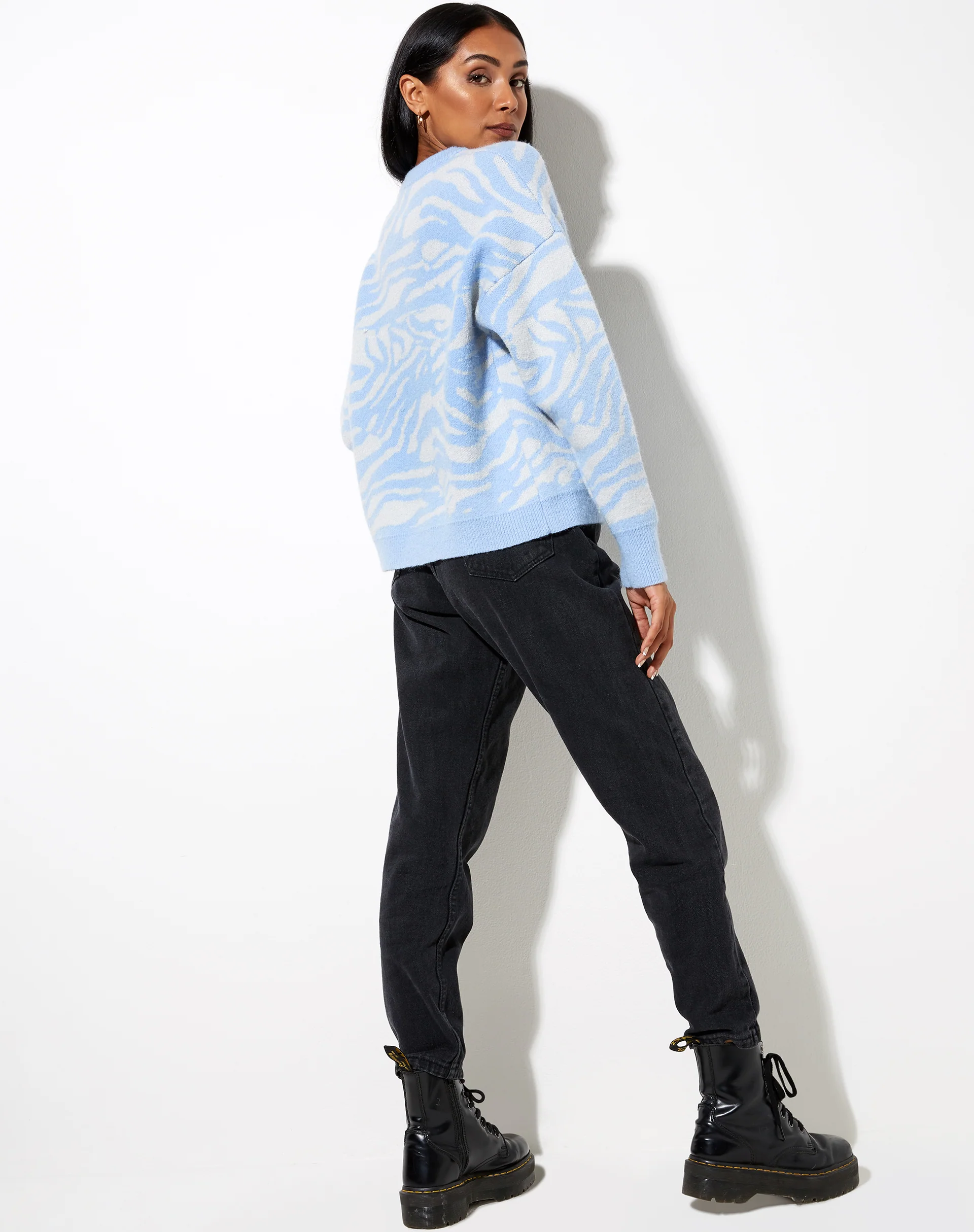 Eleni Jumper in Zebra Blue Grey - Image 3