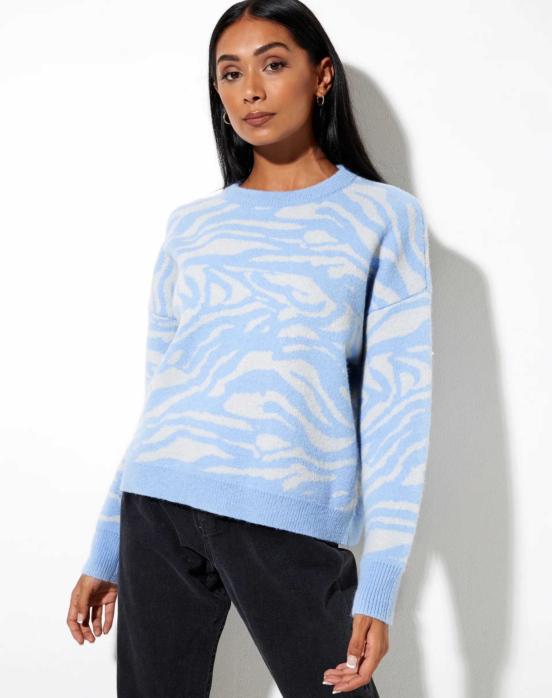 Eleni Jumper in Zebra Blue Grey - Image 4