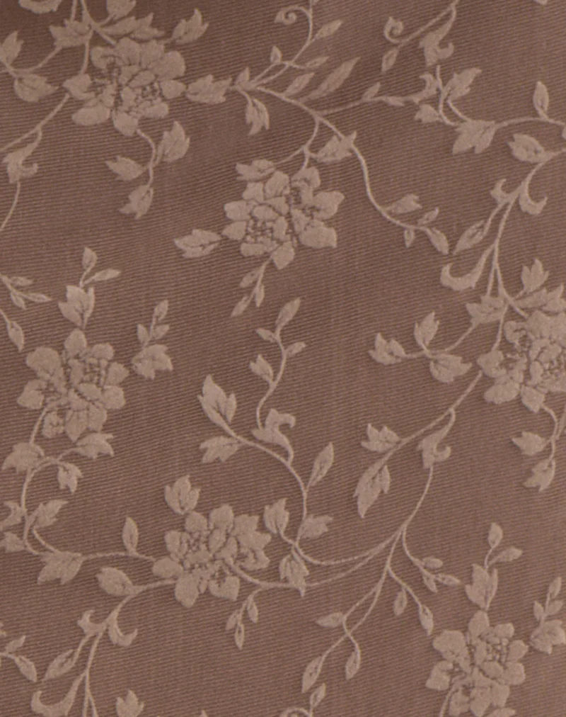 Elif Midi Skirt in Leafy Flock Dark Taupe - Image 6