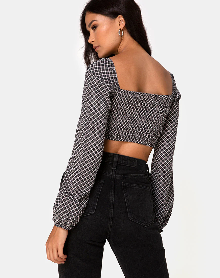 Elina Top in Check It Out Black - Image 2